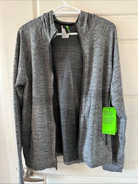 Men's Gray Full-Zip Hooded Sweater - Unbranded